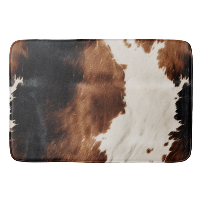 Brown Cream Black Southwest Cowhide Badrumsmatta (Framsidan)