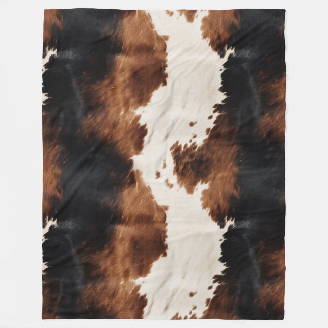 Brown Cream Black Southwest Cowhide Fleecefilt (Framsidan)