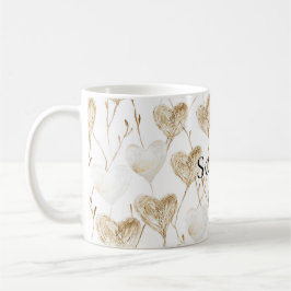 Brown Cream Boho Hearts Kaffemugg