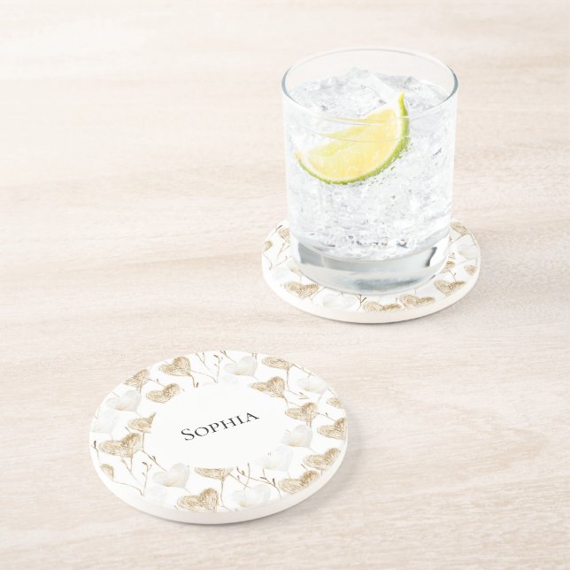 Brown Cream Boho Hearts Underlägg (Sidan)