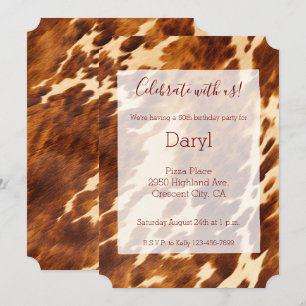 Brown Cream Cowhide Animal Print Inbjudningar
