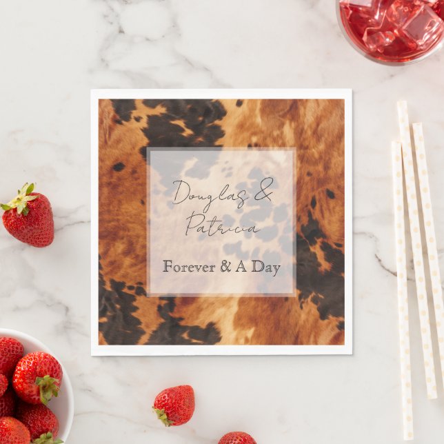 Brown Cream Cowhide Bröllop Pappersservett (Insitu)