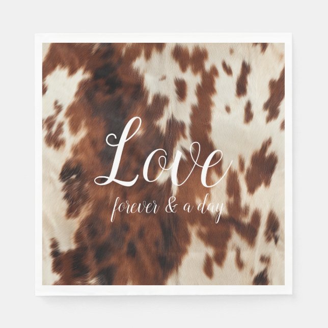 Brown Cream Cowhide Pappersservett (Framsidan)