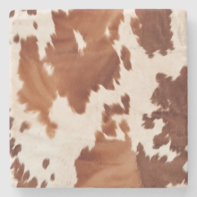 Brown Cream Cowhide Western Stenunderlägg (Framsidan)
