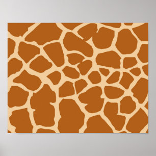BROWN CREAM GIRAFFE ANIMAL MÖNSTER BAKGRUND WAL POSTER