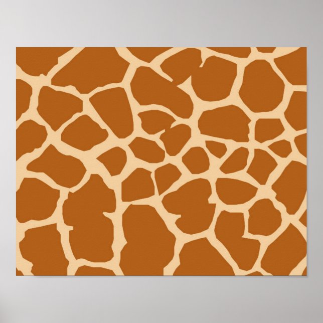 BROWN CREAM GIRAFFE ANIMAL MÖNSTER BAKGRUND WAL POSTER (Framsidan)