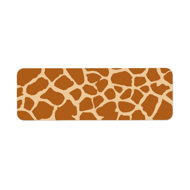BROWN CREAM GIRAFFE ANIMAL MÖNSTER BAKGRUND WAL RETURADRESS ETIKETT (Framsidan)