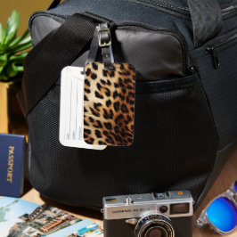 Brown Cream Leopard Animal Bagagebricka
