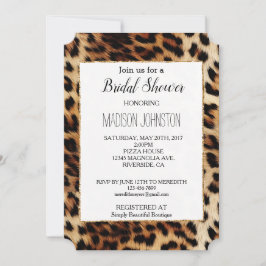 Brown Cream Leopard Animal Inbjudningar