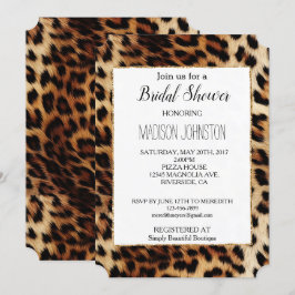 Brown Cream Leopard Animal Inbjudningar