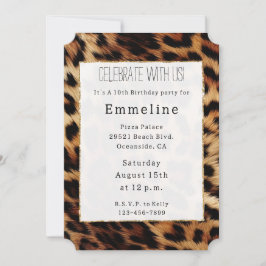 Brown Cream Leopard Animal Print Inbjudningar
