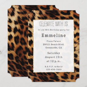Brown Cream Leopard Animal Print Inbjudningar
