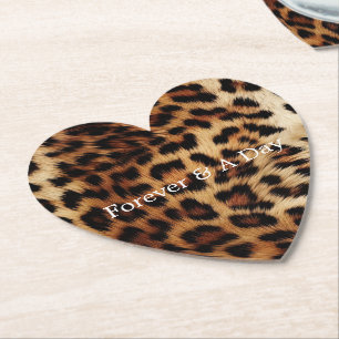 Brown Cream Leopard Animal Underlägg Papper