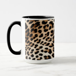 Brown Cream Leopard Print Mugg