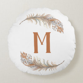 Brown & Cream Rund Kudde