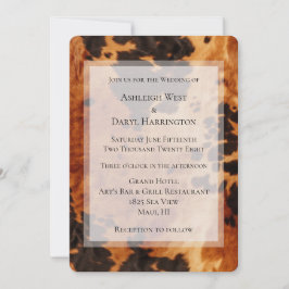 Brown Cream Southwest Cowhide Bröllop Inbjudningar