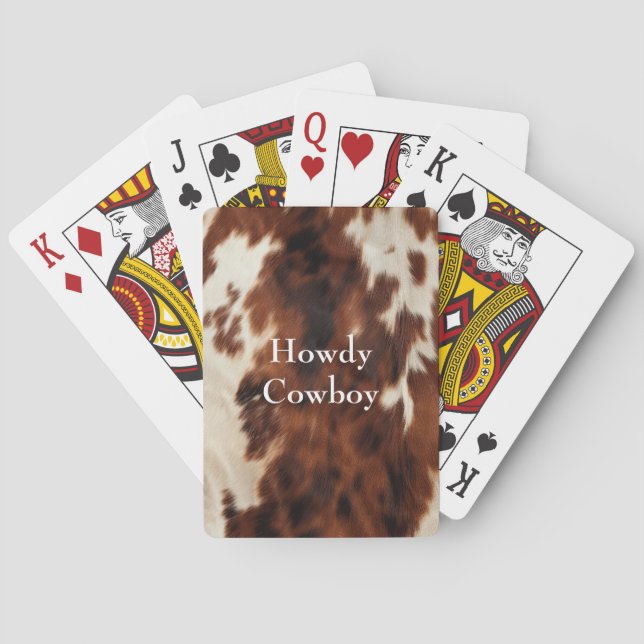 Brown Cream Southwest Cowhide Casinokort (Baksidan)
