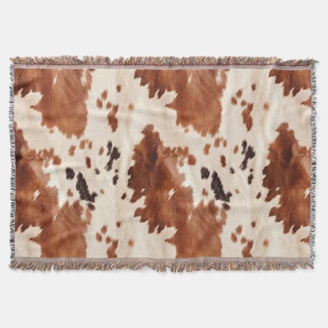Brown Cream Southwest Cowhide   Filt (Framsidan)