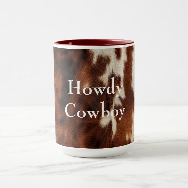 Brown Cream Southwest Cowhide Mugg (Center)