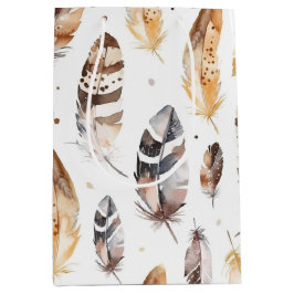 Brown Cream Tribal Native Feathers Birthday