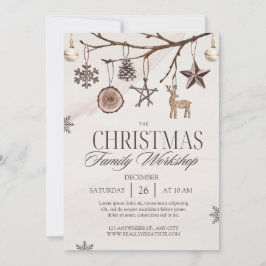 Brown Cream Vintage jul Inbjudningar