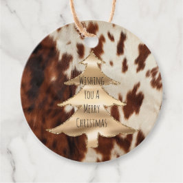 Brown Cream Western Cowhide jul Gåvor Etiketter
