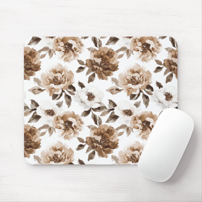 Brown Cream White Flowers Musmatta (Med mus)