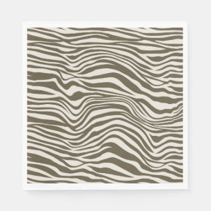 Brown Cream Zebra tryck Pappersservett