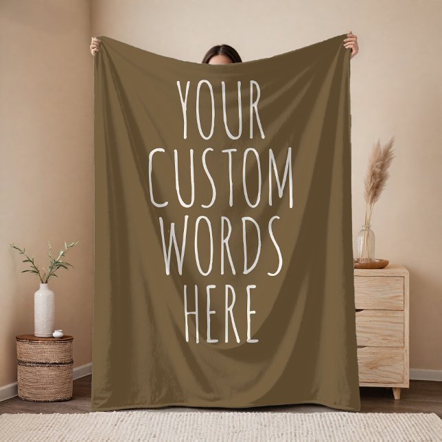 Brown Custom Text Blanket Gift for Mom and Dad Fleecefilt (Custom Message Blanket Gift for Mom, Dad, Grandma, Grandpa, Teachers, Friends & Coworkers)