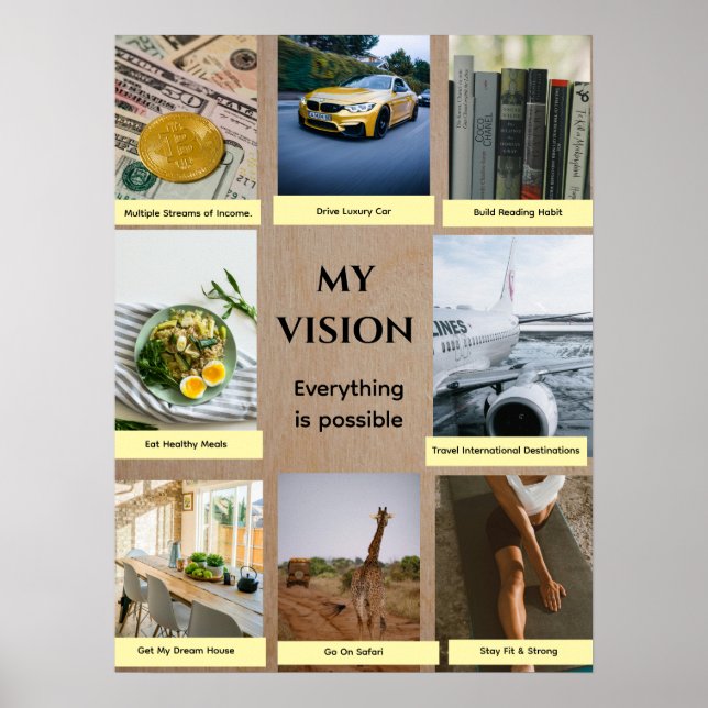 Brown Custom Vision Board Poster (Framsidan)