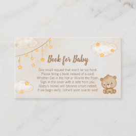 Brown Cute Bear Baby Shower Bok för Baby Tilläggskort