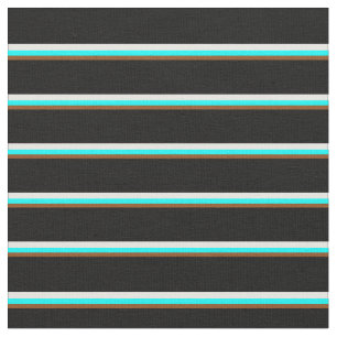 Brown, cyan, Mint Cream och Black Mönster Tyg