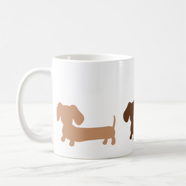 Brown Dachshund Coffee Mugg Classic Sause Hund (Vänster)