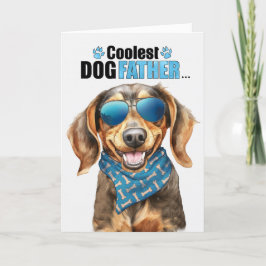 Brown Dachshund Hund Coolest Pappa Fars dag Helgkort