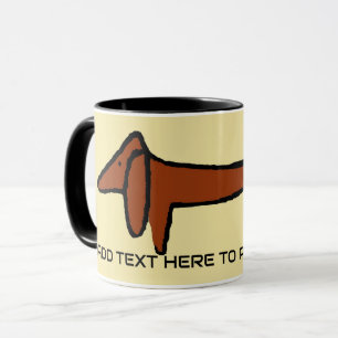 Brown Dachshund, lägg till text. Mugg