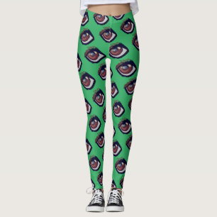 Brown Dachshund Ögon Anpassningsbar Leggings