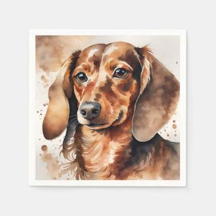 Brown Dachshund Pappersservett