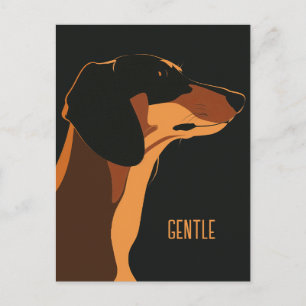 Brown Dachshund Vykort
