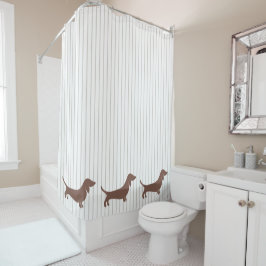 Brown Dachshunds på Beige Rand