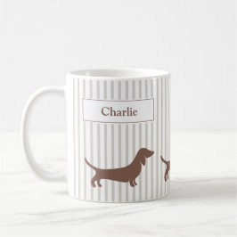 Brown Dachshunds på Beige Rand eget namn Kaffemugg
