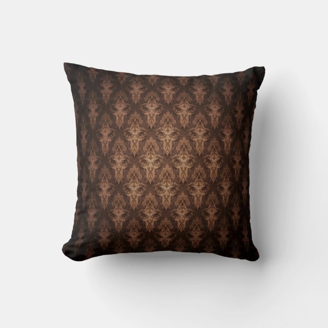 Brown Damask look Cushion Kudde (Framsida)