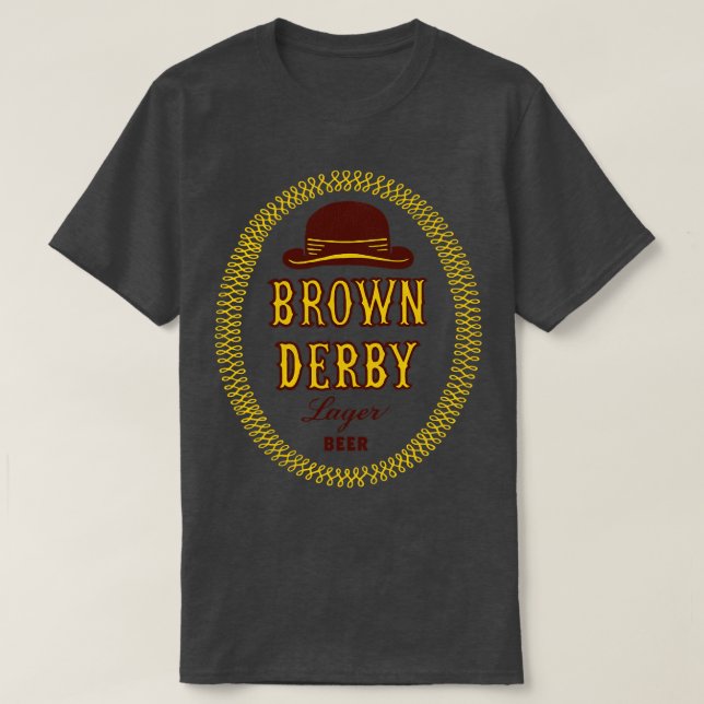 Brown Derby Retro Defunct Beer T Shirt (Design framsida)