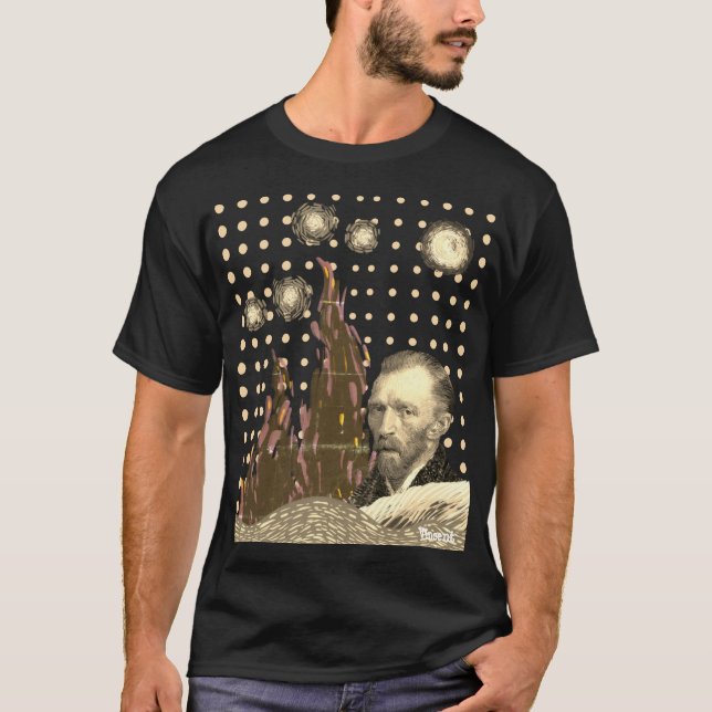 BROWN design Unique Artistic Van Gogh T Shirt (Framsida)