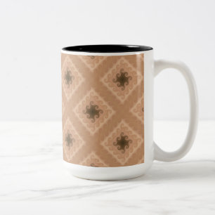 Brown Diamonds Swirl Mönster-kaffe Mugg