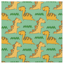 Brown Dinosaurs med gräs på Grönt Tyg