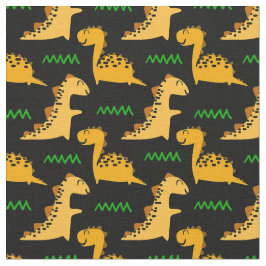 Brown Dinosaurs med Grönt på Black Tyg