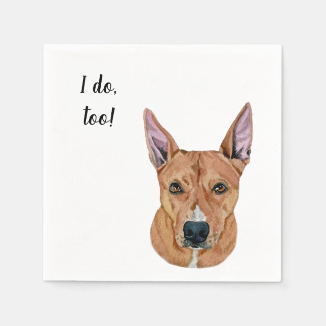 Brown Dog Custom Cocktail Napkin Pappersservett (Framsidan)