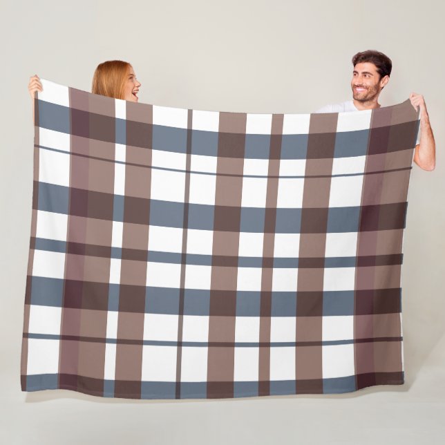Brown Earth Tones plaid Fleecefilt (På plats)