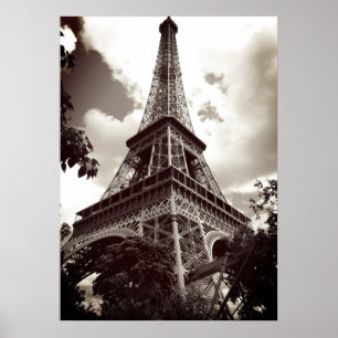Brown Eiffel Torn i Paris Poster