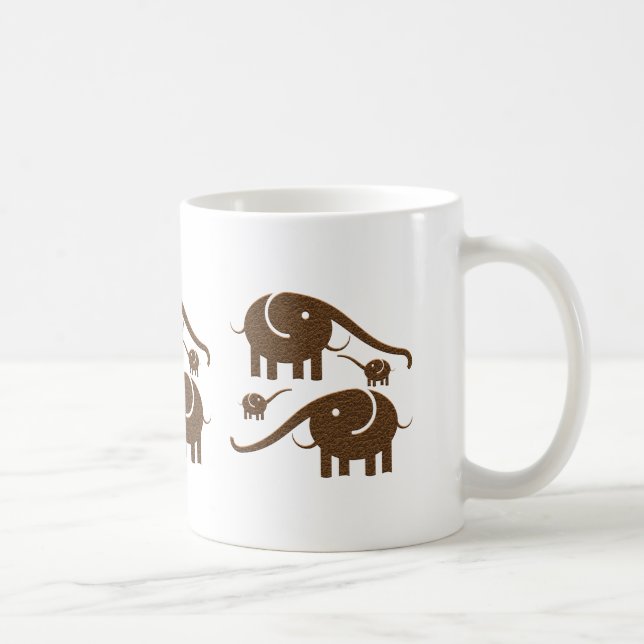 Brown Elephant Illustration Kaffemugg (Höger)